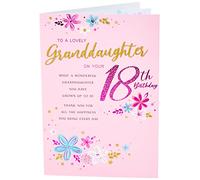 Regal Publishing Modern Milestone Age - Tarjeta de cumpleaños para nieta de 18 años, 9 x 6 pulgadas, color rosa