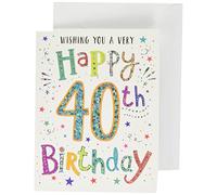 Regal Publishing Modern Milestone Age - Tarjeta de felicitación de cumpleaños 40-8 x 6 pulgadas, verde, blanco, dorado y rojo