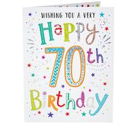 Regal Publishing Modern Milestone Age - Tarjeta de felicitación de cumpleaños 70-8 x 6 pulgadas, color blanco