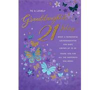 Regal Publishing n Modern Milestone Age - Tarjeta de cumpleaños para nieta número 21, verde, 9 x 6 pulgadas