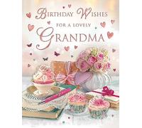 Regal Publishing Piccadilly Greetings - Tarjeta de cumpleaños para abuela (20,3 x 15,2 cm), diseño de pasteles