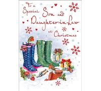 Regal Publishing - Tarjeta de Navidad tradicional para hijo y nuera, 22,8 x 15,2 cm