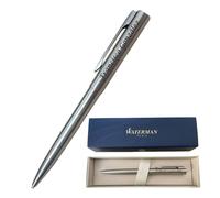 regalo grabado Bolígrafo Waterman Acero Personalizado Tinta Azul Estuche