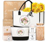 Regalos cristianos para mujeres, regalos inspiradores de fe para mamá, abuela, hermana, amigos, cesta de regalo de aliento con bolsa de lona de 16 onzas de vidrio