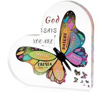 Regalos cristianos para mujeres, regalos inspiradores de mariposa, religiosos espirituales para su mamá, hermana, niña, compañera de trabajo, cristiana, decoración del hogar, cumpleaños (8,5 x 8,5 x 1
