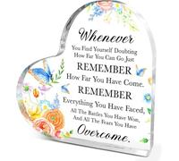 Regalos cristianos para mujeres y niñas, regalos religiosos espirituales para compañeras de trabajo, amigas, versículo de la Biblia, cita con texto en inglés "All The Fears You Have Overcome" - Placa