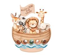 Regalos de bautizo para niñas, regalos de bautizo para niños, regalo de dinero, bautismo, arca, expositor decorativo de madera, 1 unidad, idea de regalo significativa ahijada con diseño de animales