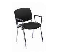 Regalos Miguel - Pack 4 Sillas Ofis Chrome con Brazos - Negro