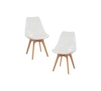 RegalosMiguel Pack 2 Sillas Synk Transparente Asiento - Blanco