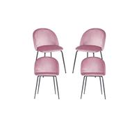 RegalosMiguel Pack 4 Sillas Black Dalnia Terciopelo - Rosa