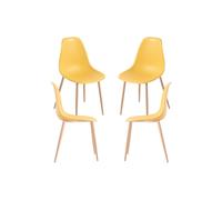 RegalosMiguel Pack 4 Sillas Mykle - Amarillo