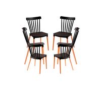 Regalos Miguel - Packs Sillas Comedor - Pack 6 Sillas Leka - Beige Negro
