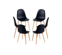 Regalos Miguel - Packs Sillas Comedor - Pack 6 Sillas Teok Polipiel - Negro black