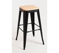 Regalos Miguel - Packs Taburetes Altos - Pack 4 Taburetes Torix Altos Madera Natural 76 cm - Negro mate black