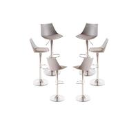 Regalos Miguel - Packs Taburetes Cocina - Pack 6 Taburetes Nery - Blanco Gris claro