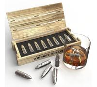 Regalos para el Día del Padre - 8 piedras de whisky de bala - para él o marido, elefante blanco para adultos - Juego de cubitos de hielo de acero de metal reutilizable para aniversario divertido