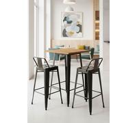 Mesa torix alta madera natural 60 cm - negro