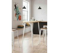 RegalosMiguel Mesa Torix Alta Rectangular Madera Natural 120 x 60 cm - Blanco