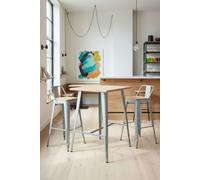 RegalosMiguel Mesa Torix Alta Rectangular Madera Natural 120 x 60 cm - Gris metalizado