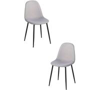 RegalosMiguel Pack 2 Sillas Black Teok Tela - Gris claro
