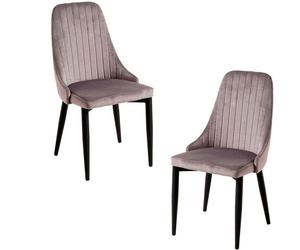 RegalosMiguel Pack 2 Sillas Kan Terciopelo - Gris
