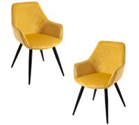 RegalosMiguel Pack 2 Sillas Kres Terciopelo - Amarillo