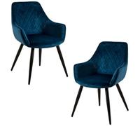 RegalosMiguel Pack 2 Sillas Kres Terciopelo - Azul
