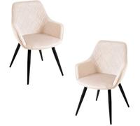 RegalosMiguel Pack 2 Sillas Kres Terciopelo - Beige