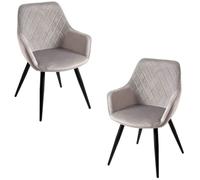 RegalosMiguel Pack 2 Sillas Kres Terciopelo - Gris