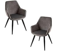 Pack 2 sillas kres terciopelo - gris oscuro