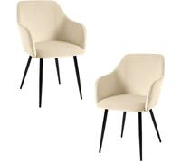 RegalosMiguel Pack 2 Sillas Puan Terciopelo - Beige
