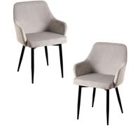 RegalosMiguel Pack 2 Sillas Puan Terciopelo - Gris