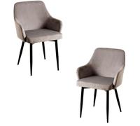 RegalosMiguel Pack 2 Sillas Puan Terciopelo - Gris oscuro