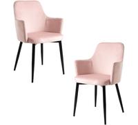 RegalosMiguel Pack 2 Sillas Puan Terciopelo - Rosa