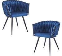 RegalosMiguel Pack 2 Sillas Widny Black Terciopelo - Azul