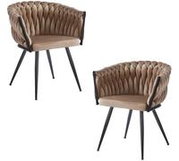 RegalosMiguel Pack 2 Sillas Widny Black Terciopelo - Champán