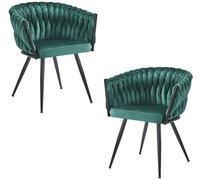 RegalosMiguel Pack 2 Sillas Widny Black Terciopelo - Verde