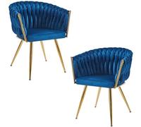 RegalosMiguel Pack 2 Sillas Widny Golden Terciopelo - Azul