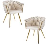 Regalos Miguel - Pack 2 Sillas Widny Golden Terciopelo - Beige