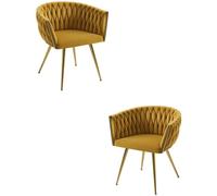 Regalos Miguel - Pack 2 Sillas Widny Golden Terciopelo - Mostaza