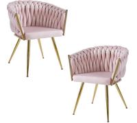 RegalosMiguel Pack 2 Sillas Widny Golden Terciopelo - Rosa