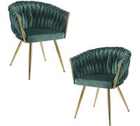 RegalosMiguel Pack 2 Sillas Widny Golden Terciopelo - Verde