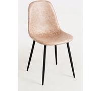 RegalosMiguel Pack 4 Sillas Black Teok Polipiel - Beige Vintage