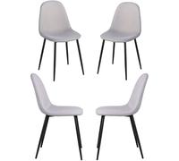 Pack 4 sillas black teok tela - gris claro