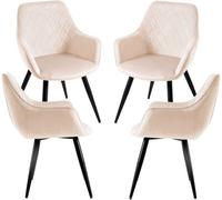 RegalosMiguel Pack 4 Sillas Kres Terciopelo - Beige