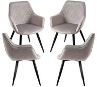 Regalos Miguel - Packs Sillas Comedor - Pack 4 Sillas Kres Terciopelo - Gris Gris