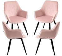 RegalosMiguel Pack 4 Sillas Kres Terciopelo - Rosa