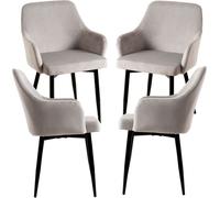 RegalosMiguel Pack 4 Sillas Puan Terciopelo - Gris