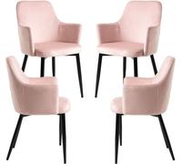 RegalosMiguel Pack 4 Sillas Puan Terciopelo - Rosa
