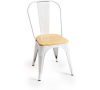 RegalosMiguel Pack 4 Sillas Torix Madera Natural - Blanco